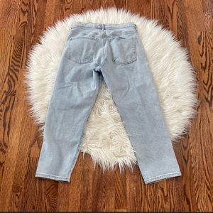Banana republic premium denim mid rise straight light blue wash size 30